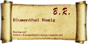 Blumenthal Remig névjegykártya